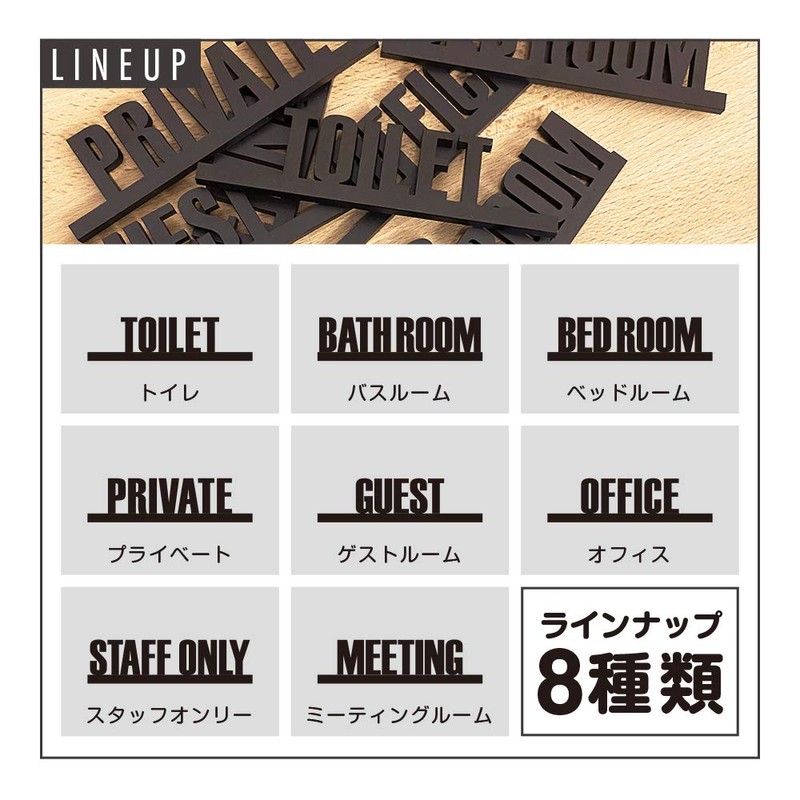 Two-face Bathroom Sign with Door Letter Sign Plate BATHROOM Room