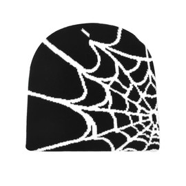 Y2k Beanie Spider Beanie Hats MEA Culpa Knitted Hat Streetwear Headwear Winter Wool Acrylic Knit Skull Cap for Men Women