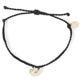 Pura Vida Gold Sloth Charity Wildlife Bracelet - 100% Waterproof, Adjustable Band - Coated Charm, Black