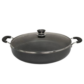 DBM IMPORTS 16'' Deep Cooking Pot Pan Aluminum Low Pot Non Stick Coating 10-1/2 QT Wide Wok