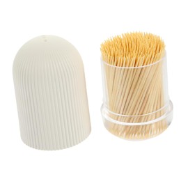 ORFOFE 1 Set Double Headed Toothpick with Convenient Box Light Yellow Wooden Toothpicks for Home Office Kitchen Restaurant Safe Disposable Design for Oral Hygiene