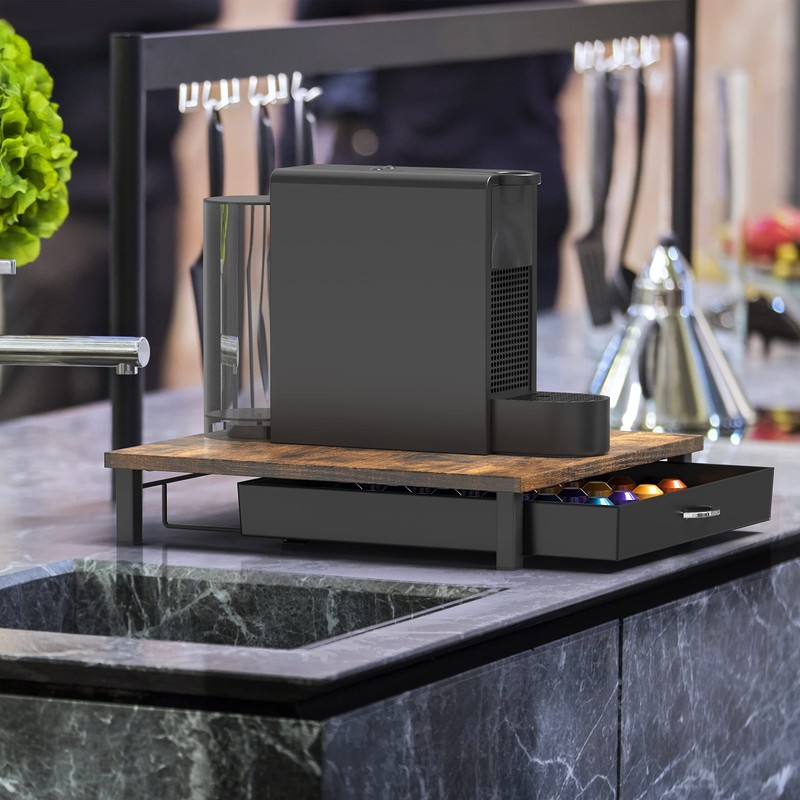 Deco Brothers Wooden Coffee Pod Drawer Compatible with 42 Nespresso