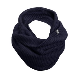 Manufaktur13 Knit Loop - Tube Scarf, Knitted Loop with Waffle Knit Pattern, Wool Scarf / Long Scarf Available in Various Colours (M13), navy