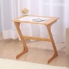 Oakestry Multi-Functional Bamboo Laptop Table with Foldable Legs Portable Bedside