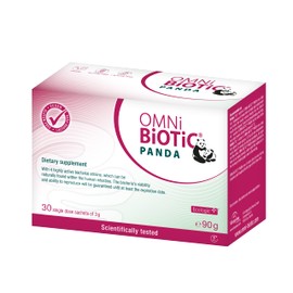 OMNi BiOTiC PANDA | 30 sachets (90g) | 4 bacterial strains | 3 billion bacteria per daily dose | Powder | Vegan | Gluten-free | Lactose-free | For daily use | Suitable for mother and child