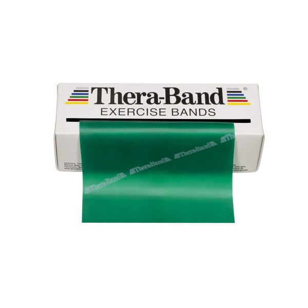 TheraBand Resistance Bands, 6 Yard Roll Professional Latex Elastic Band For Upper & Lower Body, Core Exercise, Physical Therapy, Pilates, Home Workouts, & Rehab, Green, Heavy, Intermediate Level 1