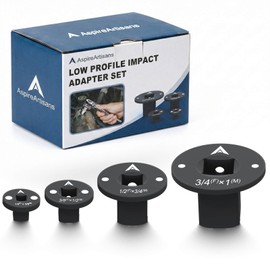 Aspireartisans Low Profile Impact Socket Adapter Set, 4-Piece Magnetic Nesting Design for Tight Spaces, Cr-Mo Steel Drive Conversion Kit 1/4 to 1 Inch