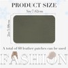 Dunzy 60 Pcs Blank Leatherette Hat Patch with Adhesive Rectangle