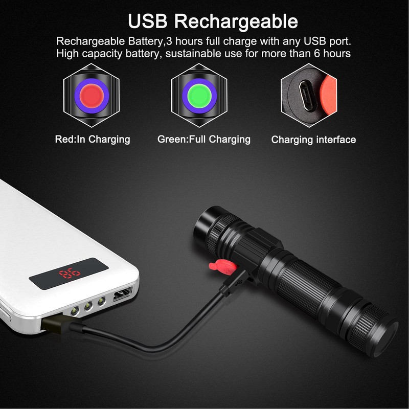 DARKBEAM UV Flashlight 395nm Blacklight Rechargeable USB, Wood's lamp Ultraviolet