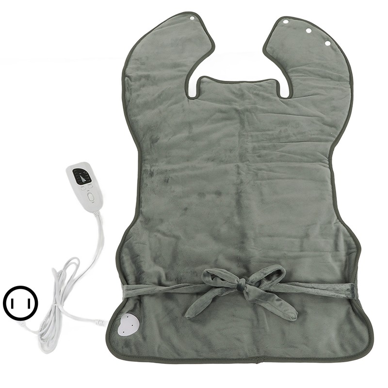 Back Heating Pad Dark Grey Soft Plush Hands Free Design
