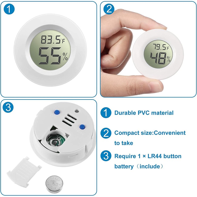 Zerodis Mini Digital LCD Thermometer Hygrometer for Pets Humidity Temperature