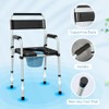 HOMCOM Commode Chair for Elderly w/Arms and Back, Removable Bucket,