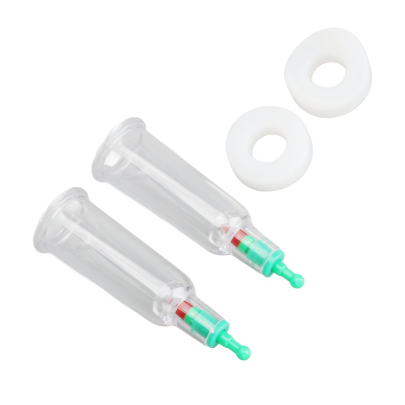 2pcs Finger Cupping Therapy Cups with Silicone Flat Elbow Rings