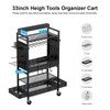 CCCEI Garage Power Tools Organizer Cart with Charging Station, Black