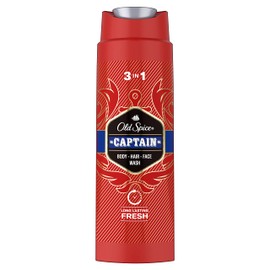 Old Spice Captain Shower Gel and Shampoo for Men 250 ml, 3-in-1 Body Hair Facial Cleanser, Long Lasting Fresh