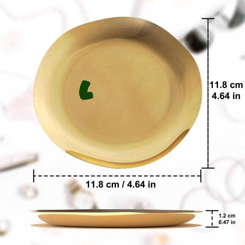 Ironkoi Jewelry Dish & Ring Dish - 4.6in Gold-Plated Stainless