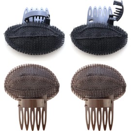 TCOTBE 4 Pcs Puff Hair Head Cushion Women Bump it up Volume Hair Base Styling Clip Comb Insert Tool Invisible Fluffy Hair Pad Sponge Clip with Comb Women Fluffy Bangs Front Hair Accessory