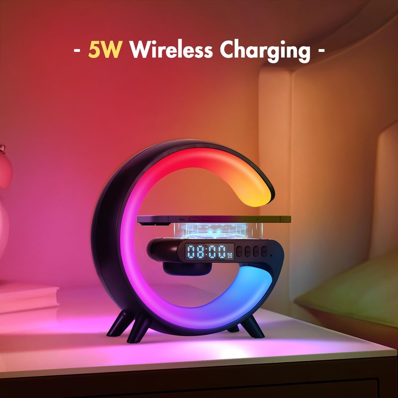 Bedside Lamp with Wireless Charger, Intelligent LED Table Lamp, Atmosphere