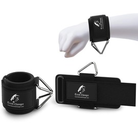 Trend Changer Wrist Cuffs Support - Cable Attachments For Gym Machine Workout Adjustable Wrist Straps For Weightlifting With Sturdy Buckle Neoprene Padding For Strength Training, Lateral Raises (Black, Large ( 6.7" - 8" Wrist Circumference ))