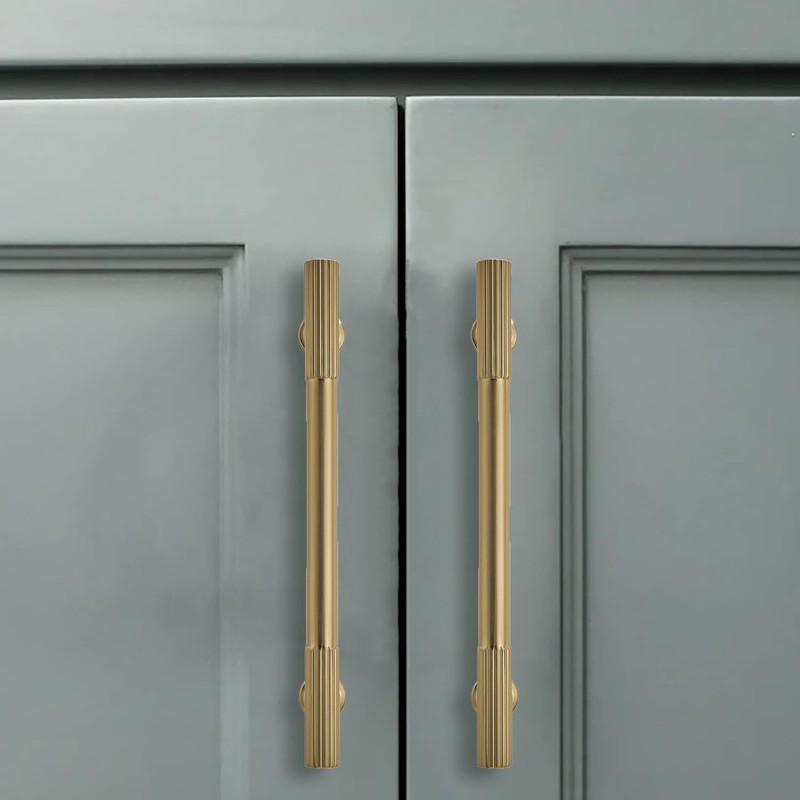 CABDM 10Pack 3.5Inch Solid Kitchen Cabinet Handles Champagne Bronze Cabinet