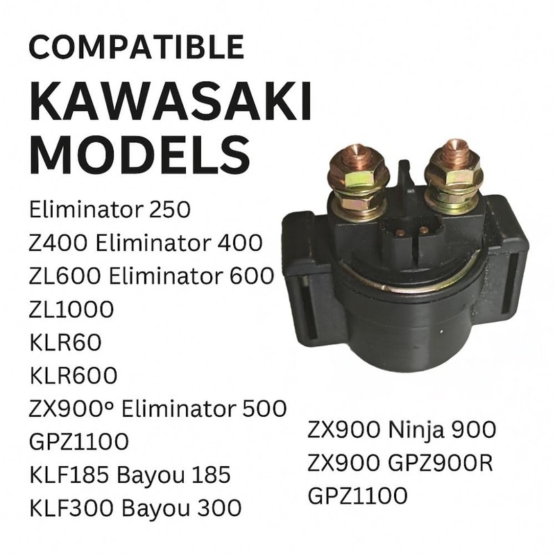 D.Stomo Kawasaki Starter Relay Cell Switch GPZ900R GPZ1100 KLR650 Compatible