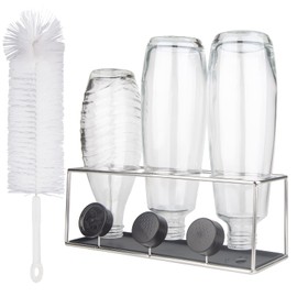 HunDun Bottle Holder for SodaStream Duo Bottles, Stainless Steel Drip Holder for Aarke Bottles, Dishwasher Safe