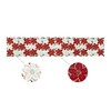 Christmas Table Runner Red Gold Table Decorations Embroidered Poinsettia Cutwork
