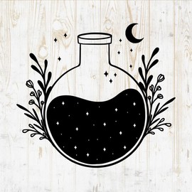 Mystical Witchy Wall Decals - Mystical Witchy Wall Stickers - Minimalist Witch Celestial Witchcraft Magic Wicca Silhouette - Car Window Tumbler Laptop Water Bottle Bedroom Room Home Decor DWSV12826