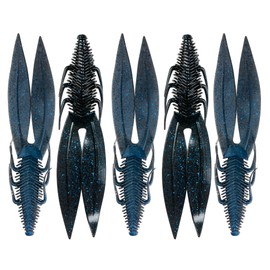 6th Sense Bodega - 6.5" Creature Bait – Oversized Soft Plastic with Twin Ridge Tails – Versatile for Texas, Carolina, and Free Rigs – 5 Pack (Black N Blue Pro, 6.5in)