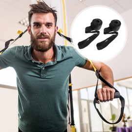 Garneck 2pcs Door Anchor Heavy Duty Door Anchor Attachment Professional Durable Elastic Resistance Band Workout Equipment for Home Gym Strength Training Black