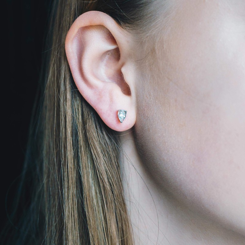 Philip Jones Pear Earrings Created with Zircondia® Crystals