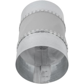 Repa Market 4" Inch Round Male Fit Noise Control Duct Connector with Flexible Soft Plastic Center – Coupler for HVAC Ducting, Dryer Vent Connector, Ventilation System – Galvanized Steel Extension