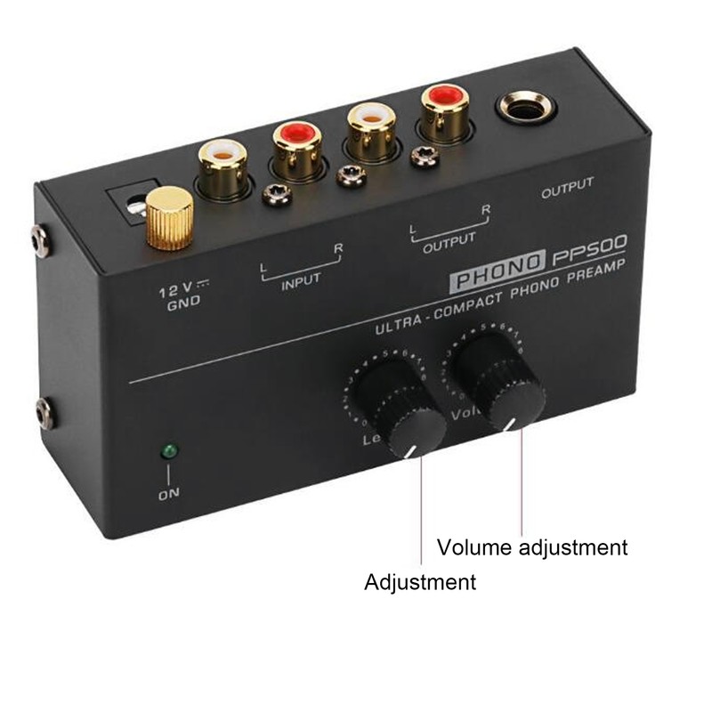 Phono Turntable Preamp Ultra Low Noise Independent Volume Control Phonograph