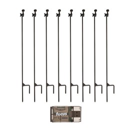 HME Products Trail Camera Holder Posts (8-Pack) with Universal Mounts for All Game Cams and No Trees Required Bundle with USB Card Reader (9 Items)