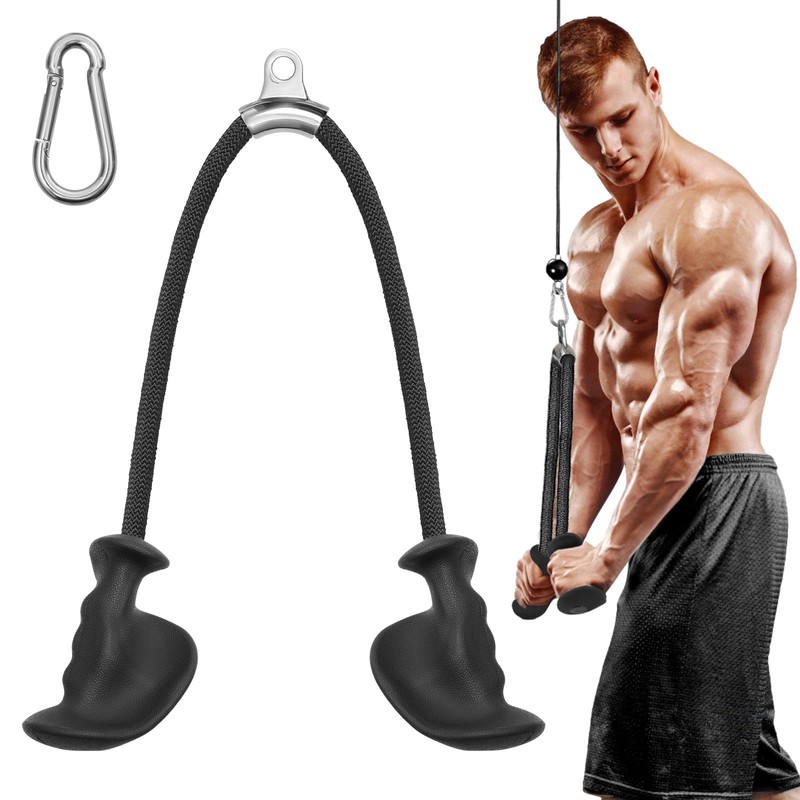 KIKIGOAL Ergonomic Triceps Pull Down Rope with Non-Slip Handles,Forearm Trainer