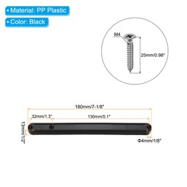 PATIKIL 7 Inch Drawer Slides, 4 Pcs Plastic Guide Rails Side Mounted Rails with Mounting Screws for Cabinet/Drawer/Bedside/Table/Wardrobe, Black