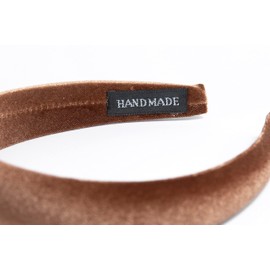 HABAC STUDIO- Headbands for Women Hair Accessories for Women Hair bands for Girls Headbands Velvet Sponge Small 3cm Wide. (Brown)