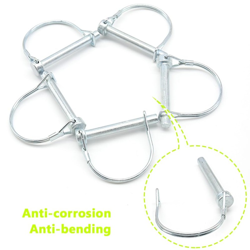 Ruidee 5 Pcs D-Shape 8x60mm Round Loop Wire Lock Pin