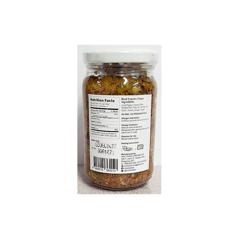 Bicol's Best Bicol Express (Tinapa Smoked Fish) 7.4 oz- (2