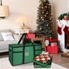 Christmas Ornament Storage Box with Dividers, Holds 128 Balls, Green