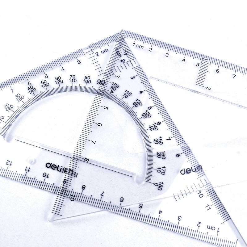 BronaGrand Triangle Ruler Square Set, 30/60 and 45/90 Degrees, Set