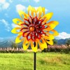 Sunflower Wind Spinners, 360 Degrees Swivel Metal Wind Sculptures, 62"