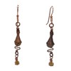 Landscape Jasper Copper Earrings, Boho Style, Nickel Free, Zig Zag,