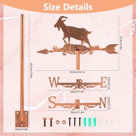 SUPERDANT Goat Weathervane Metal Weather Vane Wind Vane Weathercock For Garden Wind Vanes for Shed Farmhouse Decorative Outdoor Garden Wind Measuring Tool Roof Mount Weather Vane Outdoor