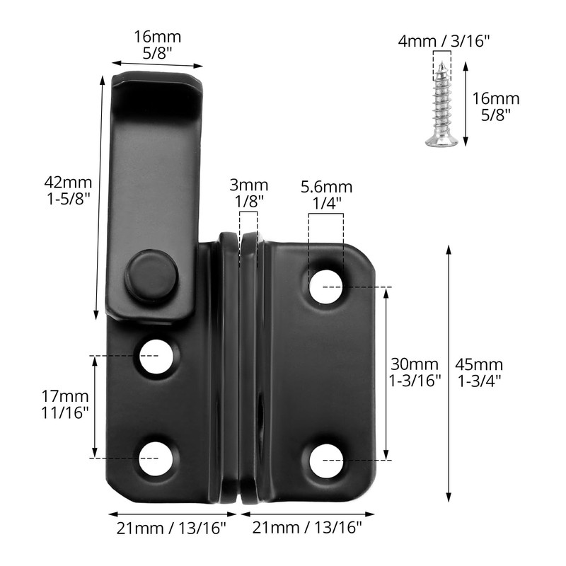 QWORK® Shed Lock, Stainless Steel Gate Latch, Left Open Bolt