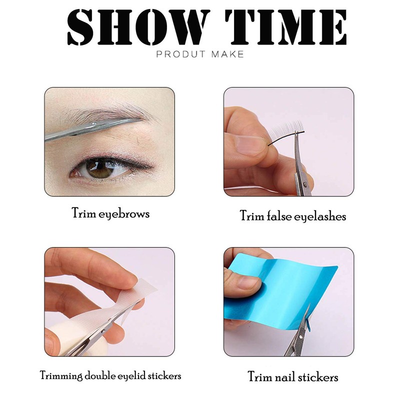 4 Inches Curved Sharp Blade Craft Scissors For Eyebrow Eyelash