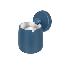 Blue stainless steel ashtray round windproof outdoor ashtray cover for home, car, office, coffee shop(4.1in x3.7in)