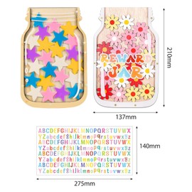 2 Pack Magnetic Reward Jar for Kids - Stars and Flower Reward Jar with Colorful Letter Stickers, Good Behavior Home Classroom Responsibility Routine Training Tool for Boys Girls