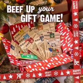 Righteous Beef Jerky Variety Pack Gift Basket - Great Gifts for Men | Gluten Free, High Protein Healthy Snack | Beef, Pork, & Turkey Jerky Variety Snack Pack | Fan Favorites 6 Pack