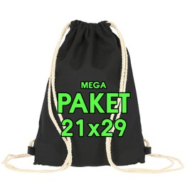 ELES VIDA Cotton Bag for Children 21 x 29 cm – Pack of 10 or 25 for Painting & Design – Bags Oeko-Tex® Tested Small Sports Bag – Festival Party Bag, Jute Bag Fabric Bag, black